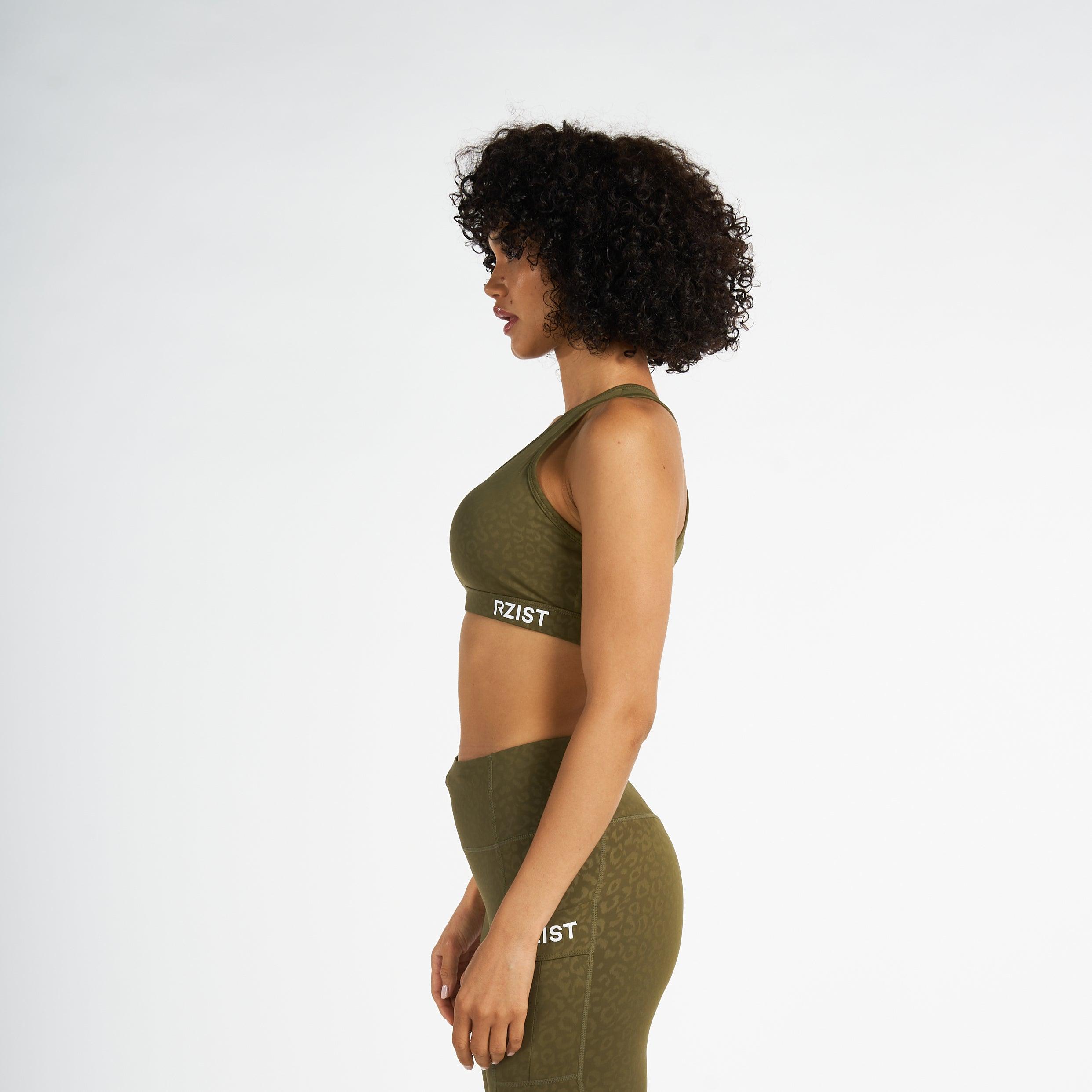 Sports Bra For Women's Workout RZIST Capulet Olive Bra - RZIST