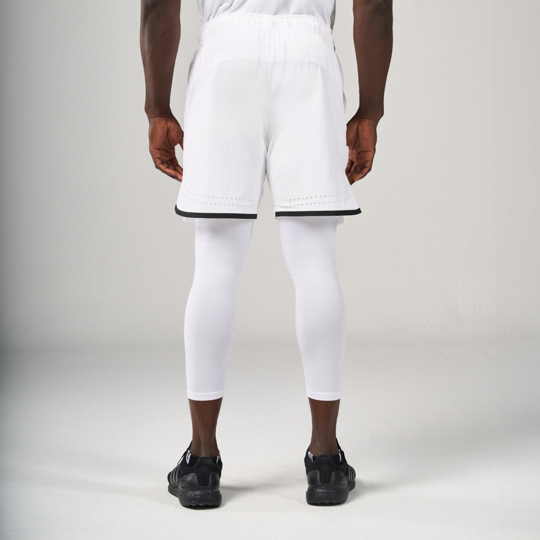 2 in 1 Long Inner Shorts - White