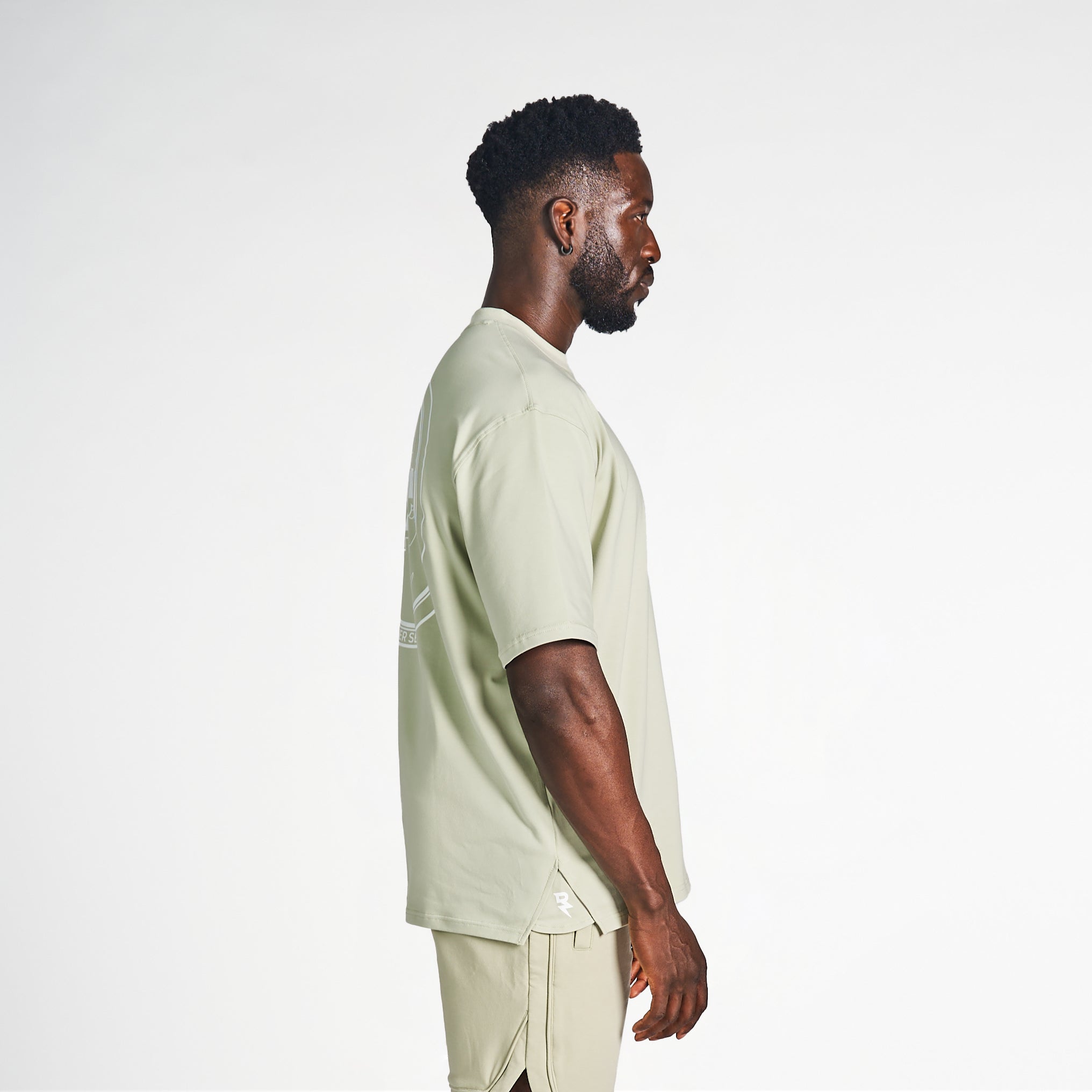 T-Shirt For Men’s Drop-Shoulder Tee RZIST In Desert Sage T-Shirt - RZIST