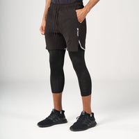 ⁠2 in 1 Long Inner Shorts - Black