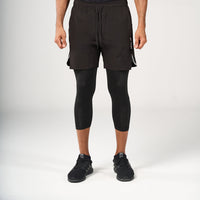 ⁠2 in 1 Long Inner Shorts - Black