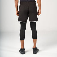 ⁠2 in 1 Long Inner Shorts - Black
