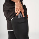 ⁠2 in 1 Long Inner Shorts - Black