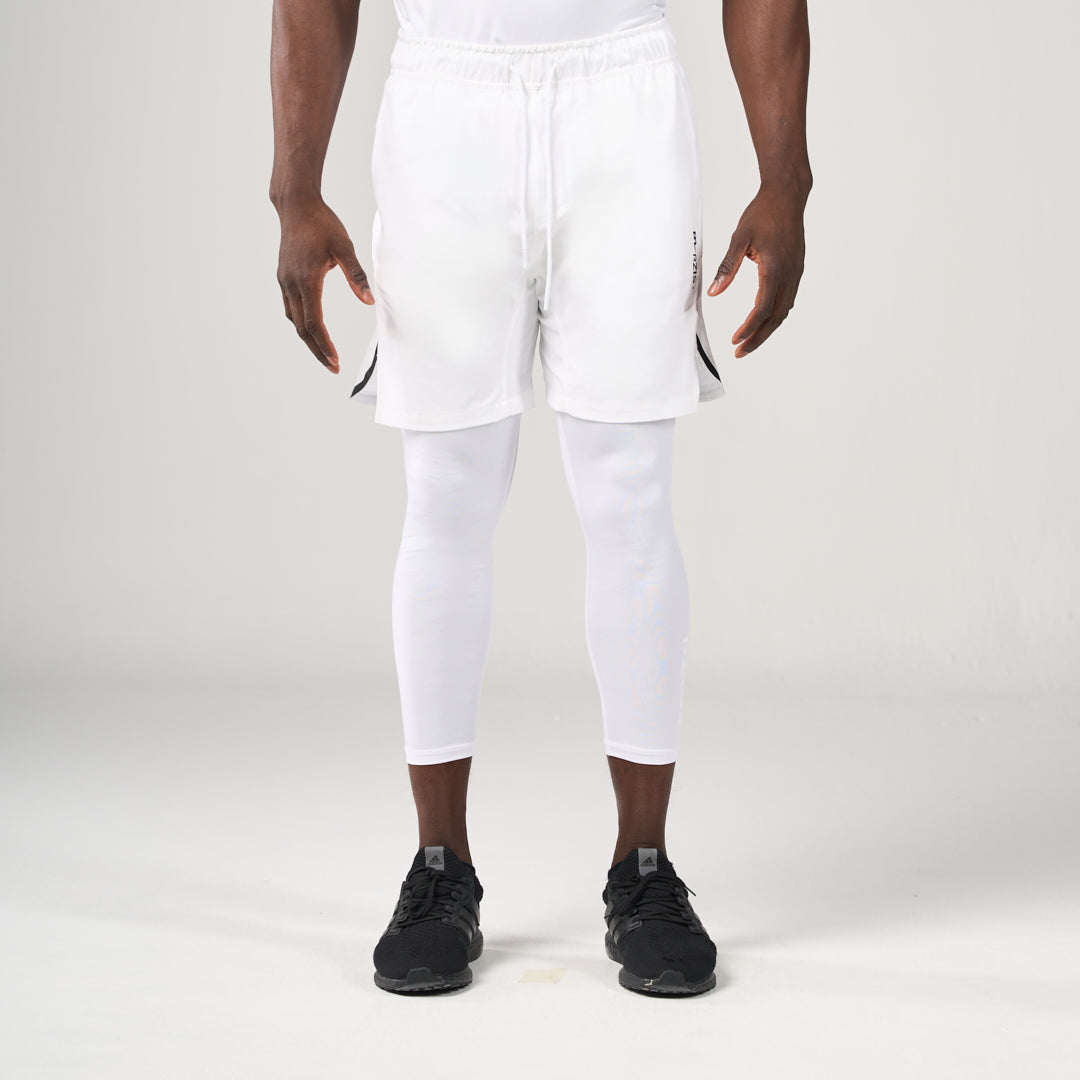 ⁠2 in 1 Long Inner Shorts - White