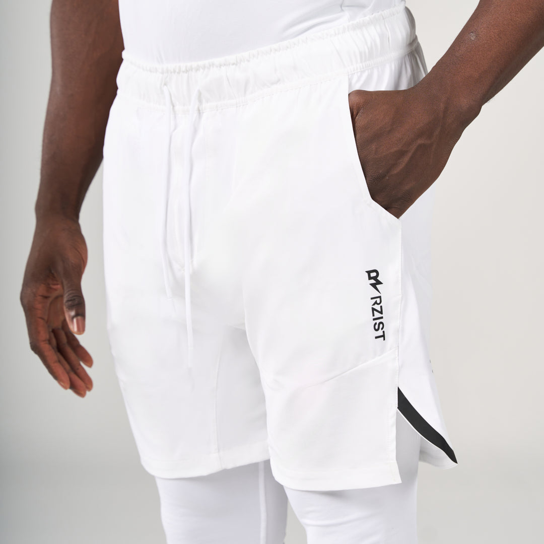 ⁠2 in 1 Long Inner Shorts - White