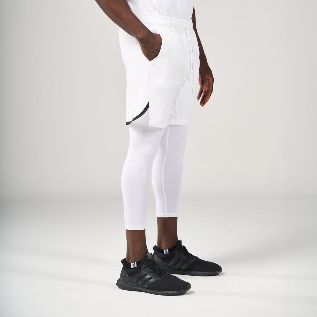 ⁠2 in 1 Long Inner Shorts - White