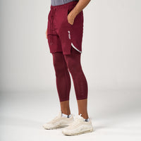 ⁠2 in 1 Long Inner Shorts - Maroon