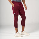 ⁠2 in 1 Long Inner Shorts - Maroon