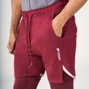 ⁠2 in 1 Long Inner Shorts - Maroon