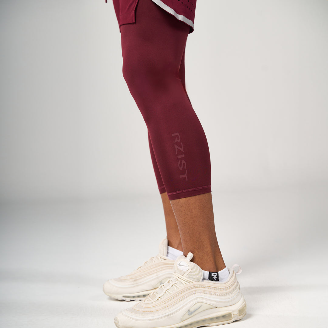 ⁠2 in 1 Long Inner Shorts - Maroon