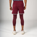 ⁠2 in 1 Long Inner Shorts - Maroon